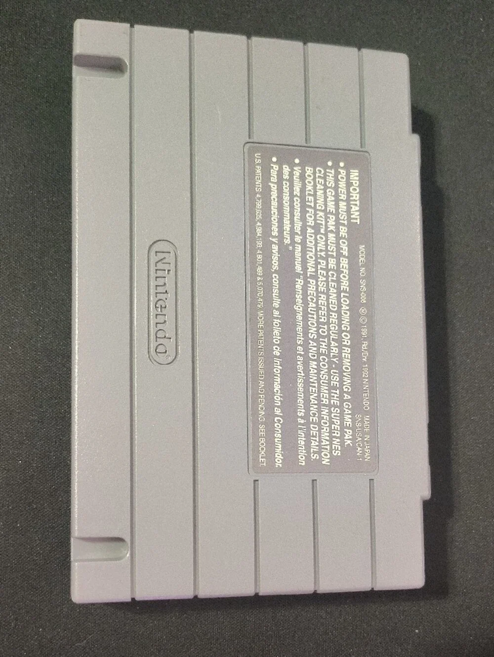 Nintendo Yoshi's Island Game Cartridge - Gray